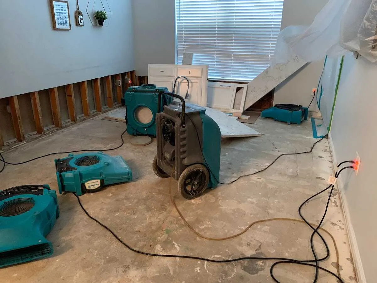 Dehumidifier in flood-cut room for Water Extraction & Removal in Little Falls